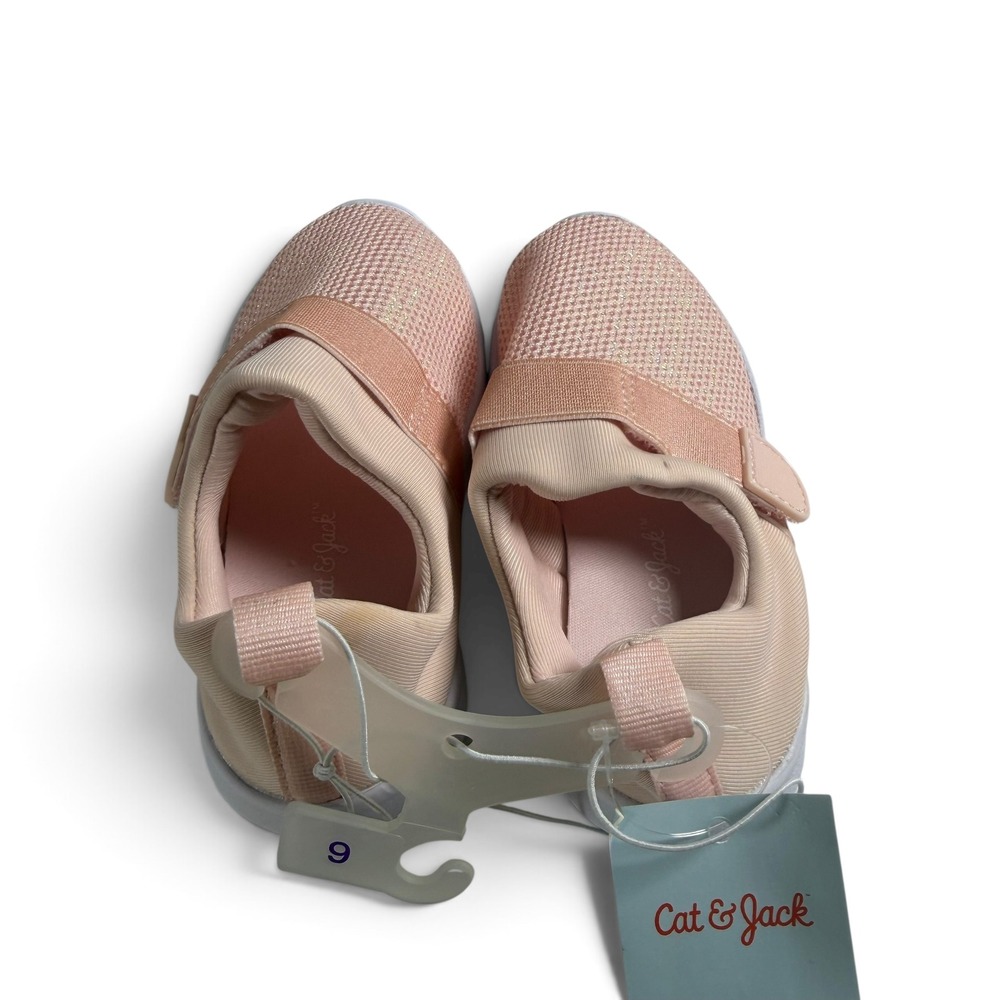 Cat & Jack Austen Pink Glitter Mesh Toddler Slip On Sneakers Size 6 NEW - Picture 2 of 6